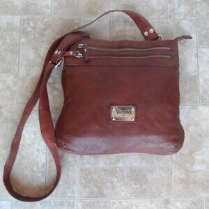 Valentina Italia genuine leather Brown Crossbody  Bag
